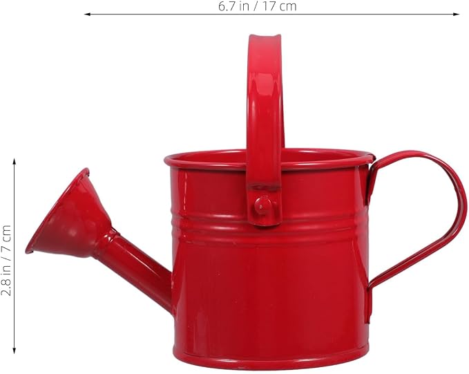 Toddmomy 2pcs Watering Can for Kids - Small Metal Watering Can Plant Watering Can for Boys and Girls Garden Yarde Home Use, 15X7.5CM, Red