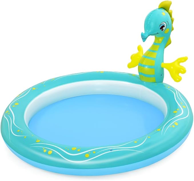 Bestway Seahorse Sprinkler Paddling Pool, Kids Garden Pool