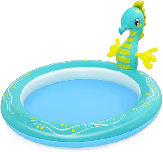 Bestway Seahorse Sprinkler Paddling Pool, Kids Garden Pool