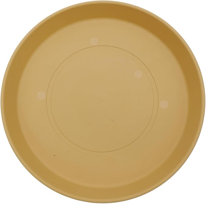 The HC Companies Round Prima Flower Pot Saucers - Plastic Plant Saucer for Outdoors & Indoors - Traditional Plant Pot Trays for Water Drainage -Durable Plant Tray (7-inch Honey, Pack of 1)