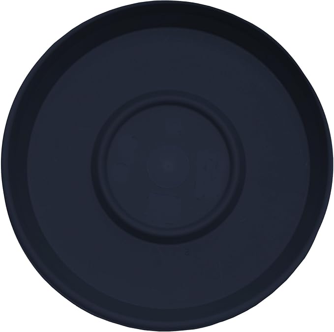 Bloem Terra 20" Round Plastic Plant Saucer, Lightweight UV-Resistant Indoor/Outdoor Flower Pot Tray - Fits 20-inch Planter Pots, Navy, 2-Pack