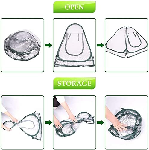 Lyellfe Pop Up Greenhouse Cover, PVC Mini Greenhouse with Nails - Image 6