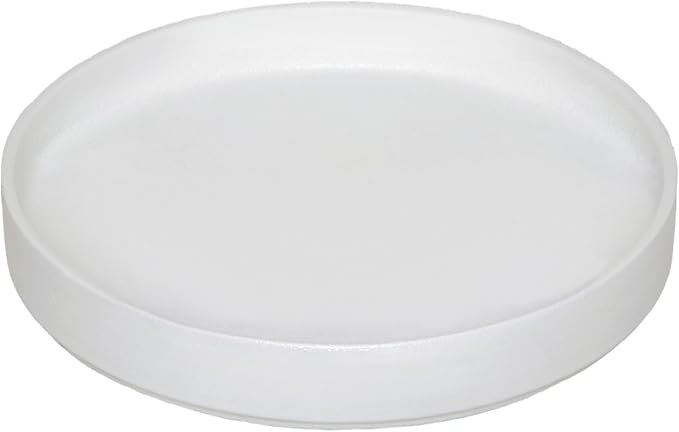 Ceramic Plant Saucer Pot Tray 14.5 Inch, Frosted White Planter Saucers 5 7 9 10 12 15 Inch for Indoors Outdoor, Flower Pot Saucers for Holding Water Drips and Soil