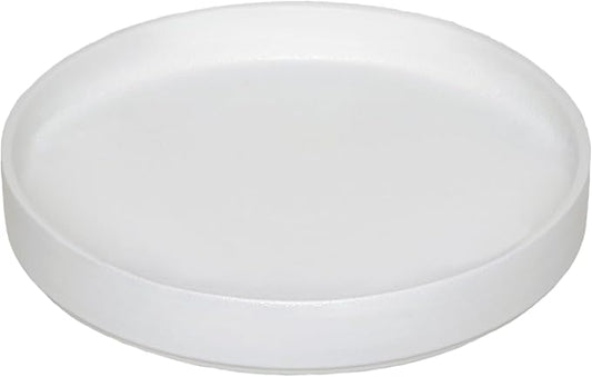 Ceramic Plant Saucer Pot Tray 14.5 Inch, Frosted White Planter Saucers 5 7 9 10 12 15 Inch for Indoors Outdoor, Flower Pot Saucers for Holding Water Drips and Soil