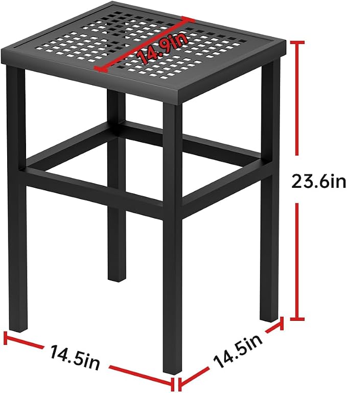Tall Plant Stand 23" Aluminum Indoor &Outdoor Rustproof | Indoor/Outdoor Extra-Sturdy 23" tall Aluminum Plant Stand – Ideal for Patios, Gardens, Living Room Decoration (Black)