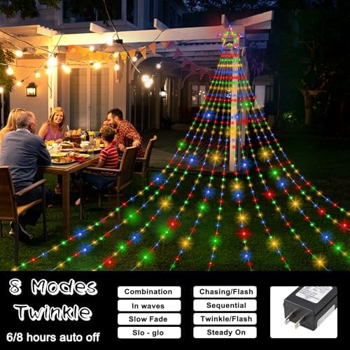 23FT Christmas String Lights, Waterfall Star Lights Outdoor for Yard - Image 2