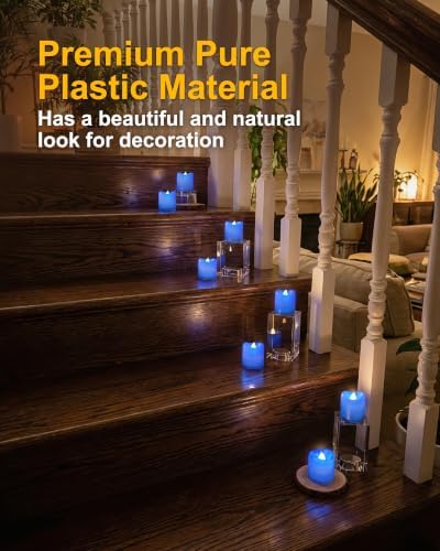 5plots 12Pack Blue Flameless Votive Candles, Fake Electric Candles - Image 7
