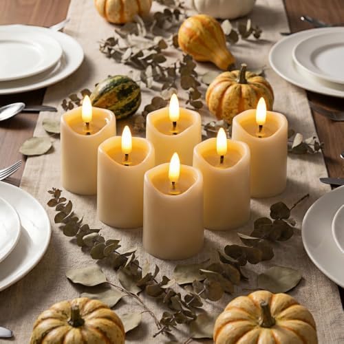 Simplelight Ivory Flameless Votive Candles with Timer, Set of 6 - Image 4