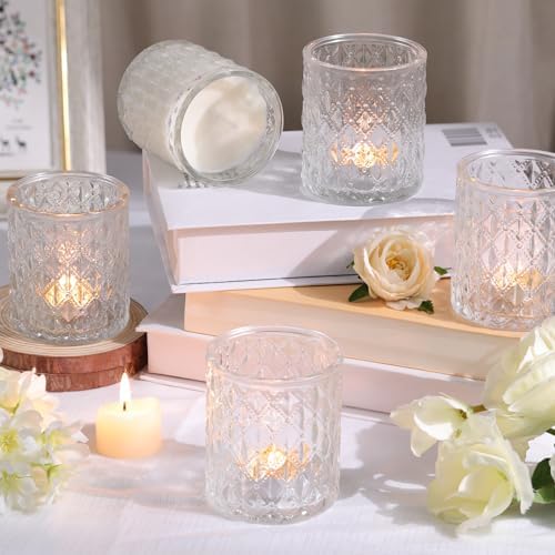 8 Pcs Large Votive Candle Holders Clear Tea Light Candle Holders - Image 4