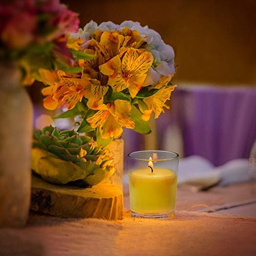 12 Packs Yellow Outdoor Citronella Votive Candles in Glass, Small Natural Soy Wax Candles for Patio Camping - Image 2