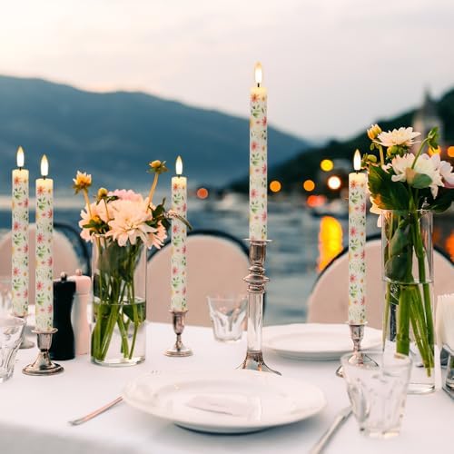 Flower Flameless Taper LED Candles Battery Operated with Remote Timer - Image 2