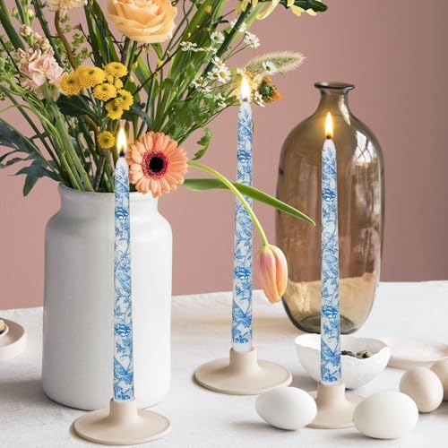 Blue and White Porcelain Candles - Mandarin Duck Pattern Taper Candlesticks 10Inch Handmade Candle Sticks for Home Wedding Party Decor Gifts Set of 2 - Image 6