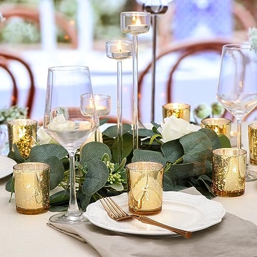 DARJEN 24 Pcs Gold Tea Lights Candles Holders for Wedding Centerpieces - Image 4