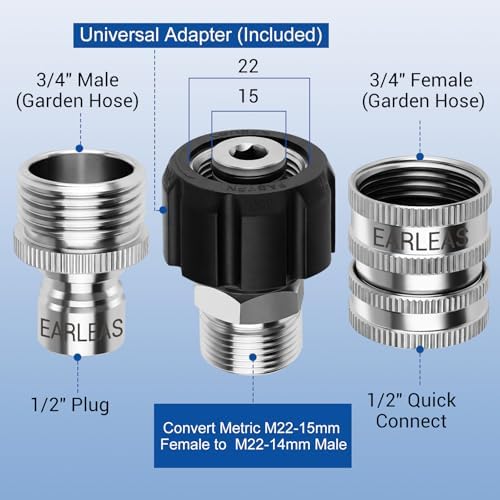 M22-14mm Pressure Washer Quick Connect Kit with M22-15mm Adapter - Image 6