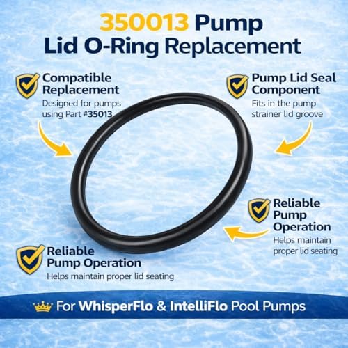 350013 Lid O-Ring Replacement – Compatible with WhisperFlo & IntelliFlo Pool and Spa Pumps – Pump Trap Lid Seal