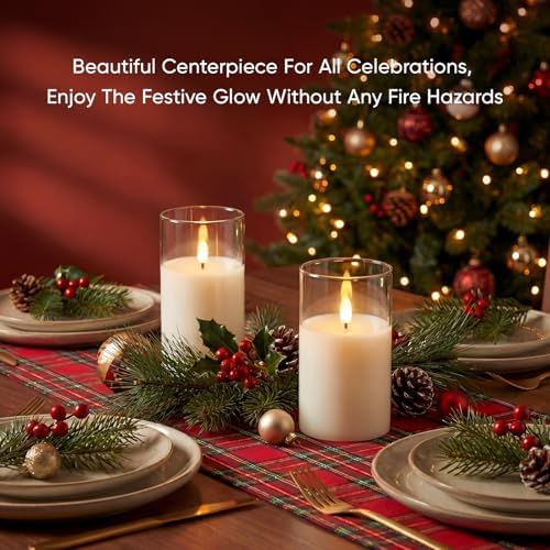 Amagic 3"x5" White Glass Flameless LED Candle Battery Operated with Control - Image 7