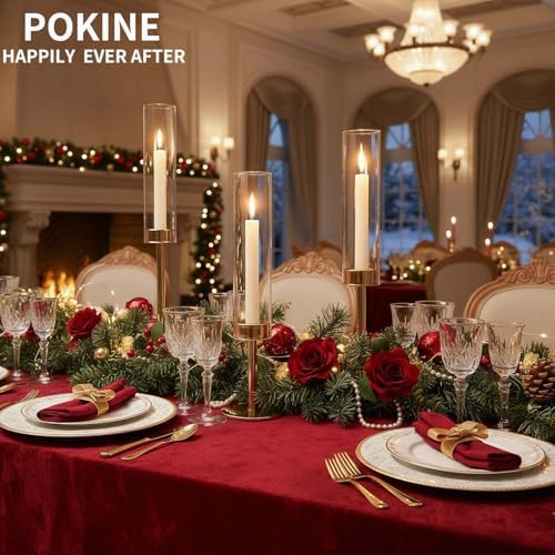 POKINE Gold Candle Holders Set of 3 for Taper Candle Holders - Image 7