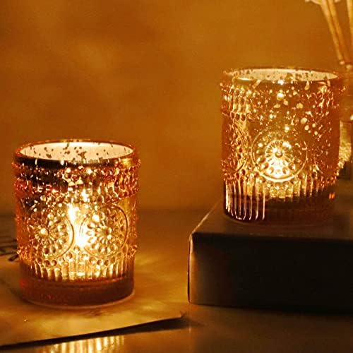 VOHO Gold Votive Candle Holders Set of 12, Mercury Gold Candle Holders Bulk by VOHO