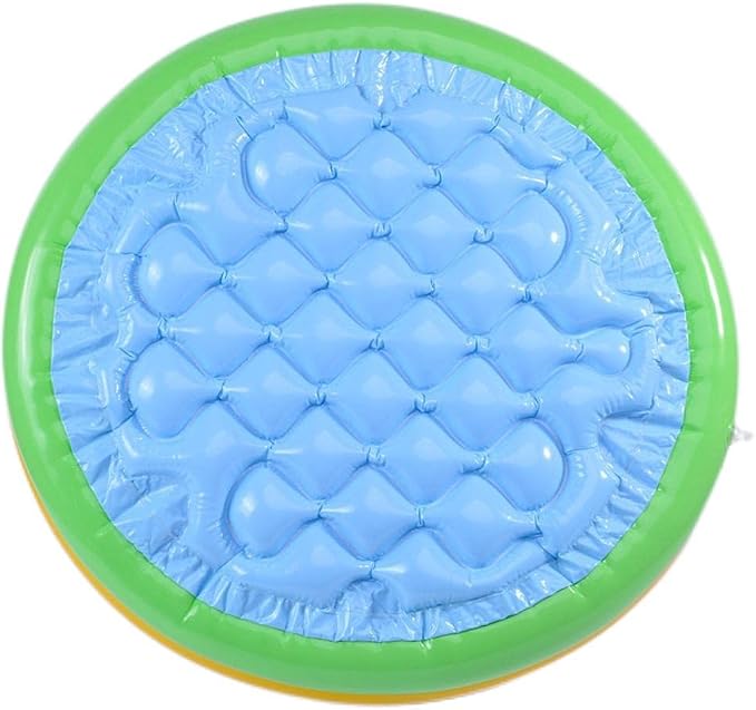 60cm/90cm/114cm Swimming Pool 3 Color Rainbow Round PVC Inflatable Little Pump Pool Blow Up Padding Pool (As Shown in the Figure #69)