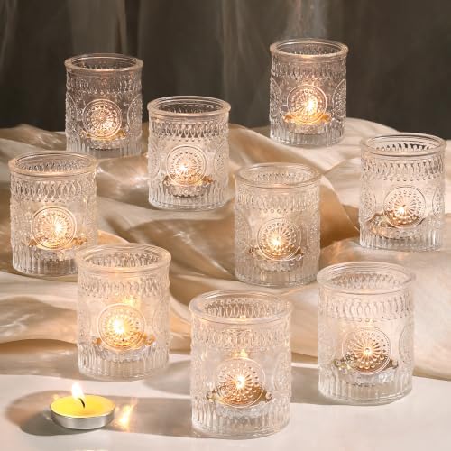 Lanttu 12 Pcs Clear Votive Candle Holder 2.1"x2.56" Tealight Candle Holder by Lanttu