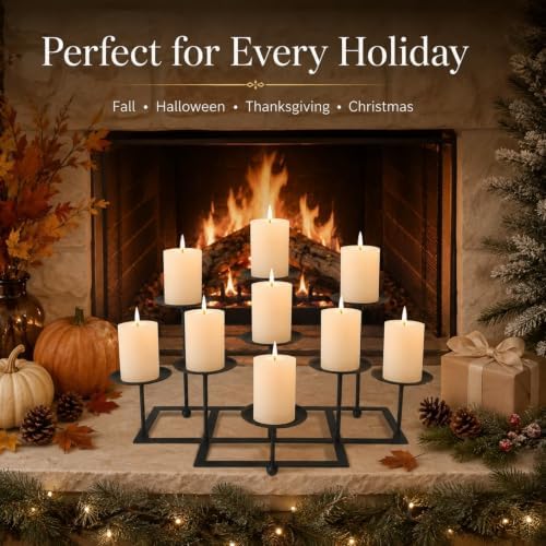 Pillar Fireplace Candle Holder for Inside Fireplace, Mantle Decor - Image 5