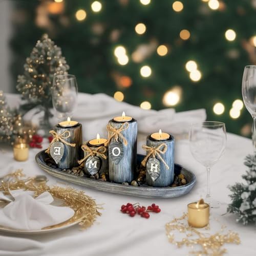 Wooden Candle Holders Centerpieces for Living Room Coffee Table Decorations - Image 3