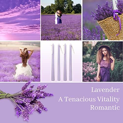 4 PCS Scented Taper Candles Purple 10 inch Long Candle Sticks Soothing Lavender Fragrance Smokeless Tapered Candle for Wedding Decor,Festival and Special Occasions - Image 4
