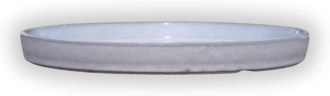 Ceramic 8 Inch Plant Saucers (Pack of 4) - Round White Flower Pot Trays - Handcrafted, Durable Planter Bases