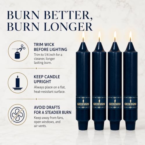 Navy Candlesticks Short Taper Candle,7inches Blue Candle Sticks Dripless Tapered Candles for Home Decor Weddings Festive Party Holiday - Image 4