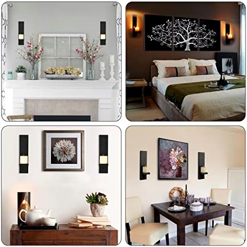 OwnMy 2PCS Wood Wall Candle Sconces Rustic Wall Mount Pillar Candle Sconces - Image 6