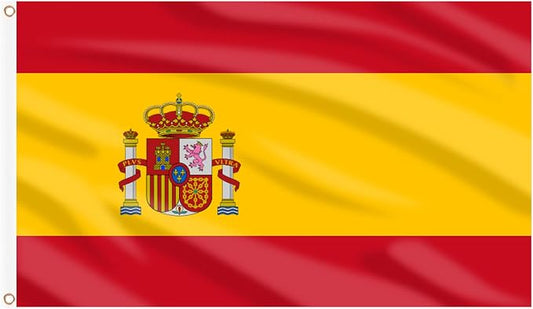 AhfuLife National Flag 3x5 Ft, Large National Flags for Outside - Double Side with Brass Eyelets for Soccer Games National Day Party Bar Garden Decoration Indoor Outdoor（Spain ,1Pcs）