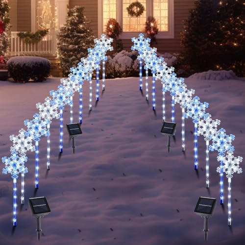 BRIGHTDECK Solar Christmas Snowflake Pathway Lights Outdoor Decor, 20 Pack by BRIGHTDECK