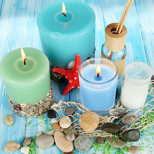 Set of 20 Babyblue Votive Candles Clear Glass Filled Unscented Soy Wax Candle for Home Spa Weddings Holiday Baby-Shower Party and DIY - Image 2