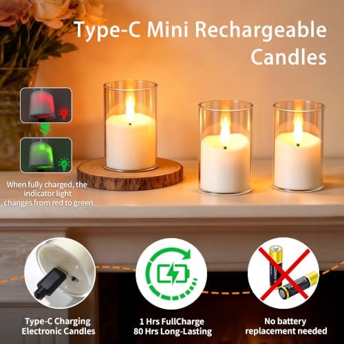 Rechargeable Flameless Candles with Timer Remote - Image 4