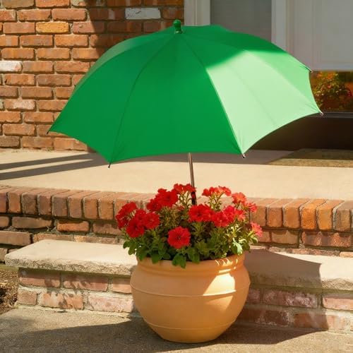 Plant Umbrella Shade For Outdoor Plants Adjustable Height (Green) by MUFEKUM