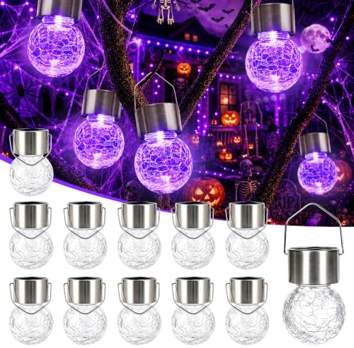 GIGALUMI Halloween Solar Lights Outdoor Solar Hanging Lanterns Outside 12PC by GIGALUMI