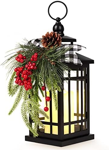 WOKEISE Metal Christmas Vintage Candle Lanterns with LED Light by WOKEISE