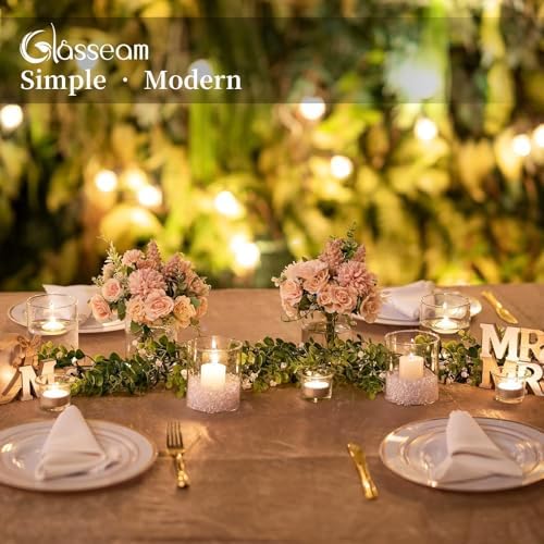 Glasseam Glass Cylinder Vase for Centerpiece, 12Pcs Small Clear Flower Vase - Image 4