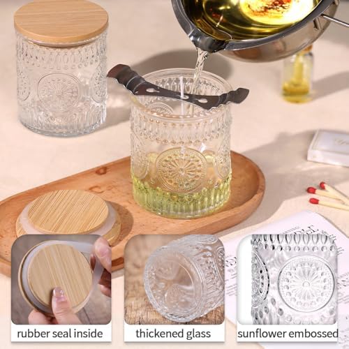 DARJEN 10 Pcs 8oz Glass Candle Jars with Lids, Candle Tins-Clear - Image 3