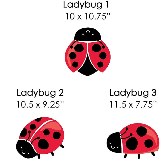 Big Dot of Happiness Happy Little Ladybug - Lawn Outdoor Baby Shower or Birthday Party Yard Decorations - 10 Piece