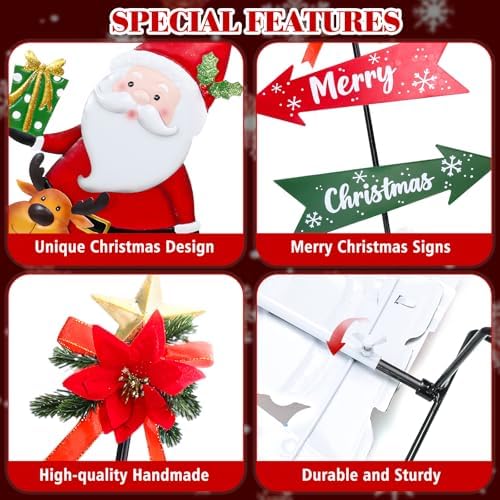 Christmas Decorations Outdoor Yards Signs, 47" Metal Xmas Santa Claus Signs - Image 3