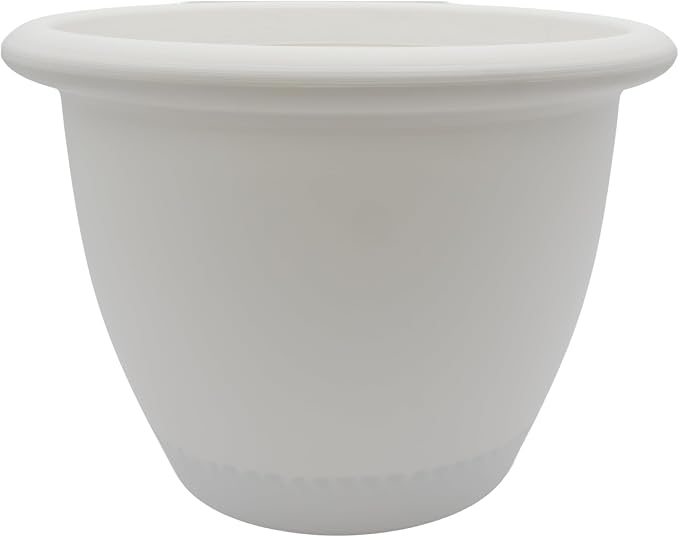 The HC Companies Sevilla Flower Planters - Durable Outdoor & Indoor Planter - Round Lightweight Self Watering Plant Pots for Herbs & More (16" White, Pack of 1)