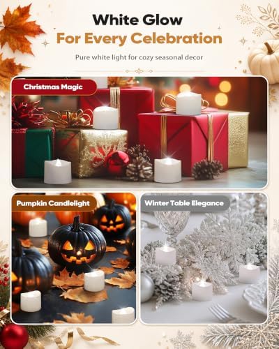 Homemory 50-Pack Flameless Tea Lights Candles Battery Operated, 200+ Hours - Image 7