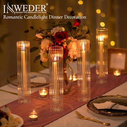 Hurricane Glass Candle Holders: 2.5" W x 12" H Cylinder Cover 6 Pcs - Image 4