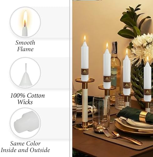 White Taper Candle Candle Sticks, 7 Inch Mini Pillar Candles, 4PCS Handmade Unscenteds Candlesticks for Festive, Party, Spell, Wedding, Home Decor - Image 3