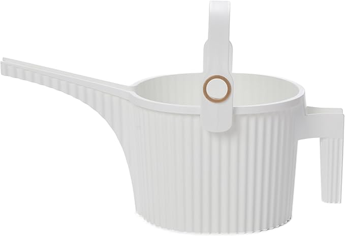 Hachiman Small Watering Can - 1.5 L Plant Watering Can with Widened Spout for Indoor and Outdoor Plants - Hands-Free Filling - 13.3" × 5.3"- White