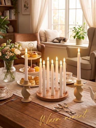 Treela Battery Operated LED Taper Candles,Basic,8 Inch,White - Image 5