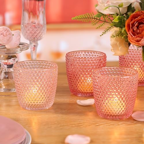 Volens Colored Pink Votive Candle Holders 12pcs Tealight Candle Holder - Image 5