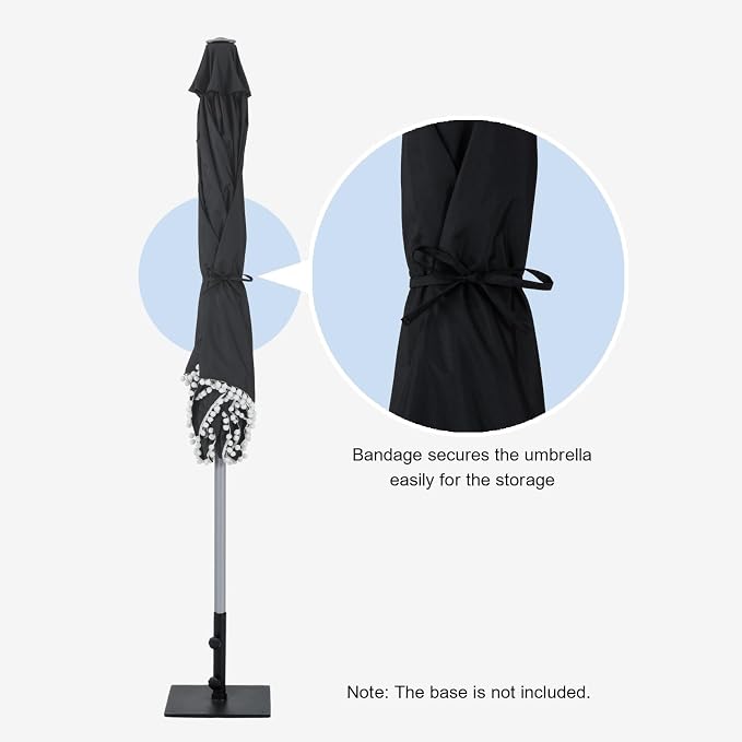 Tempera Patio Umbrellas Arc Edge Outdoor Table Market Umbrellas with Crank & Pust Button Tilt|Auto-Tilt, 8 Steel Ribs, High Color-Fastness Canopy