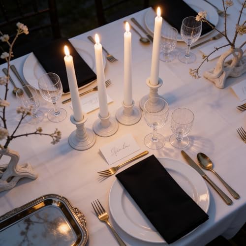 Viyffo Taper Candles, 12 Inch, 4 Pack, White Unscented, Smokeless Design - Image 4